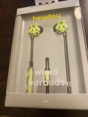 Heyday™ Wired Earbuds featuring a gummy bear design. NWT